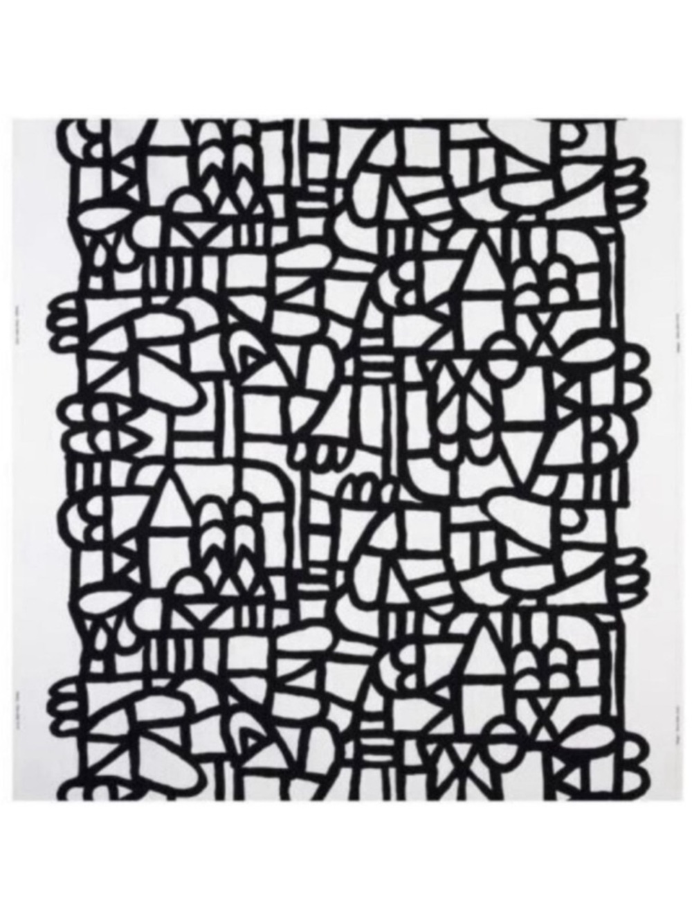 Ikea SKUGGBRACKA black and white abstract print cotton fabric by NIINA AALTO